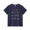 Camiseta feminina de manga curta, gola redonda, ombro normal, estilo cartoon coreano, modelo novo de verão com estampas divertidas, top casual versátil