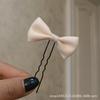 Coreano - estilo doce senhora noiva menina disco de cabelo hairpin arroz arco branco em forma de u clipe pin