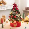 Árvore de Natal flocado terno rosa enfeites de Natal para mesa presente decoração de Árvore de Natal mini Árvore de Natal