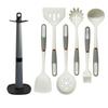 Conjunto de 7 peças de espátula de silicone para sopa com alça de anel banhada a ouro, espátula de silicone antiaderente, utensílios de cozinha de silicone de grau alimentício em estoque