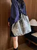 Bolso de lona a rayas casual y ligero estilo coreano, bolso tote con estampado de leopardo para mujer, bolso de mano versátil de gran capacidad, bolso de hombro, bolso de trabajo