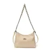 Bolso de hombro tejido de color liso, cadena de moda, bolso de hombro versátil simple vintage, bolso de axila elegante de moda para mujer