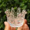 Portavelas de Cristal con Corona de Agua Pintado en Oro, Taza de Velas Aromáticas, Soporte para Velas, Cenicero, Caja de Almacenamiento para Esponjas de Belleza y Joyas