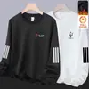 Moletom masculino com forro de fleece para outono e inverno, corte solto, gola redonda, sem capuz, manga longa, peça versátil