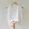 Camisola de Seda de Hielo para Mujer, Adecuada para Usar Fuera de un Traje, Elegante Top de Camiseta Tejida sin Mangas, Capa Base para Mujeres de Tallas Grandes, Efecto Adelgazante