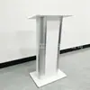 [Personalizado] Podio de Acrílico Blanco y Aluminio Bsl407, Podio de Recitación para Iglesia, Podio para Conferencias y Escuelas