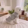 Vestido de mascota acanalado de doble capa con dobladillo con volantes, adecuado para primavera, otoño e invierno, proporcionando calidez y un aspecto de princesa; también incluye una camiseta interior acanalada