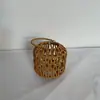 Lámpara de Exterior Tejida de Mimbre Imitación Coreana, Pantalla para Lámpara de Exterior Alimentada por Energía Solar, Lámpara para Patio, B&B, Jardín