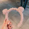 Corea del Sur vende linda diadema de pelo de cordero con orejas de oso, diadema de pelo de bola, diadema de felpa para otoño e invierno, pasador, accesorios para el cabello