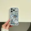 Capa de urso autodepreciativo de desenho animado engraçada adequada para Apple 17 Pro Max, iPhone 16, fofo 15, camada dupla 14