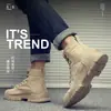Botas de Combate Martin para Hombre Primavera 2025 Botines de Caña Media Zapatos de Cuero para Dedo Gordo Zapatos de Caña Alta Botas de Trabajo para Exteriores Botas Tácticas del Desierto