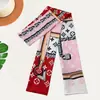 Bufanda Cuadrada de Nuevo Estilo para Primavera y Otoño Bufanda de Seda Twill Bufanda Pequeña Larga Cinta para Bolso Diadema de Gama Alta para Mujer