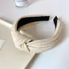 Faixa de Cabelo Simples de Cor Sólida Lã Tricotada Versátil Estilo Ins para Lavar o Rosto Maquiagem Acessório de Cabelo para Coque Alto