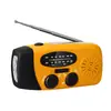 Radio de Emergencia de Manivela al por Mayor de Fábrica Radio de Emergencia para Prevención de Desastres con 3 LEDs Solares y Generación de Energía de Manivela