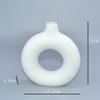 Jarrón de Cerámica Blanco con Forma de Rosquilla Transfronterizo Jarrón Sencillo de Cerámica Quemada Color Liso Estilo Bohemio Decoración para Sala de Estar del Hogar