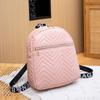 Mochila de gran capacidad 2023 moderna ins estilo coreano versátil correa para el hombro con letras fresca simple patrón V rombos mochila