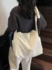 Bolsa Cruzada Casual Estilo Japonés de Gran Capacidad con Cierre de Cordón para Mujer 2025 Nueva Bolsa de Hombro Ligera Tipo Tote Bolsa para Viajes