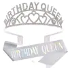 Rainha do Aniversário Europeia e Americana ama Coroa de Aniversário Fita Colorida Alça de Ombro Conjunto de Suprimentos para Festa