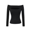 Atmósfera Diosa Moda Chica Atrevida Hueco Un Hombro Manga Larga Camiseta Otoño Nuevo Sexy Cintura Top con Almohadilla en el Pecho