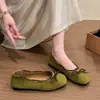 Zapatos de Ballet para Mujer de Verano 2026 Nuevos, Tacón Bajo, Lazo, Suela Suave, Cómodos, Modernos, para Commuting, Trabajo, Gamuza