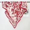 Lenço Quadrado Estampa Borboleta Retrô 90*90 para Mulheres Estilo Ins Lenço Decorativo de Nicho Fácil de Combinar Lenço de Alta Qualidade Atacado