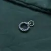 Anillo de Pluma Estilo Chino Retro de Plata de Ley S925 Hebilla Ot Pulsera de Cuerda Trenzada Pulsera de Cristal Accesorios de Colgante para Hebilla de Cola