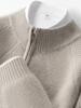 Suéter Casual y Versátil de Otoño e Invierno Nuevo para Hombre, Cuello Alto Medio, Cachemira, Jersey, Suéter de Media Cremallera, Engrosado, Casual de Negocios