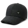 Gorra de béisbol de cuero liso de color sólido transfronteriza sombrero para exteriores para hombres de mediana edad y ancianos con terciopelo grueso resistente al viento cálido sombrero de pico