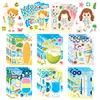 8 Desenhos Animados Infantis Transfronteiriços Verão Litoral Grafite Monta-Rosto Educacional DIY Interativo Pai-Filho Adesivos Impermeáveis