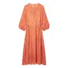 Vestido Midi de Verão Feminino 26185 Estilo Europeu e Americano Bolinhas Misturadas Decote Reto