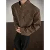 Jaqueta Masculina Retro Americana Tie-Dye Gola Alta Outono Desgastada Cool Solta Casual Roupas de Motociclista Peça Externa