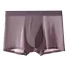 Ropa Interior Masculina de Seda de Hielo Ultradelgada de Verano Fina como Alas de Cigarra Transpirable Sin Costuras Alta Elasticidad Agradable al Tacto Sensación de Piel Desnuda Boxer Briefs