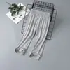 Pantalones finos de pijama para niños, holgados de modal, para niños y niñas, versátiles, a prueba de mosquitos, de verano, talla grande para niños y bebés, de seda de hielo, rectos