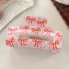 Pinza Transparente para el Cabello con Lazo de Corazón para el Día de San Valentín, Pinza Cuadrada de Gama Alta de Tamaño Mediano para la Parte Posterior de la Cabeza, Lindo Accesorio para el Cabello