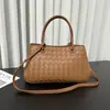 Bolso Tote Cesta Nuevo Estilo de Lujo de Nicho, Bolso Tejido de Gran Capacidad para Viajes de un Solo Hombro, Bolso de Mano Cruzado