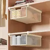 Caja de almacenamiento para calcetines, organizador de ropa interior, caja de almacenamiento tipo canasta extraíble, herramienta de almacenamiento por capas para armario estilo cajón colgante