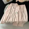 Fábrica de Origem Novo Popular Primavera e Outono Fino Algodão Nuvem Doce Pijama Manga Longa Calça Comprida Conjunto de Roupa de Dormir
