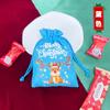 Al por mayor en stock Paquete de Lino Colorido Bolsillo Estampado Navideño Regalo Lámpara Decorativa Bolsa de Empaque Festivo Bolsa con Cordón de Algodón y Lino