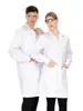 Jalecos brancos para médicos e enfermeiros homens e mulheres, uniformes de trabalho para laboratórios hospitalares e universitários, vestuário de trabalho de manga curta para o verão e manga longa para o inverno