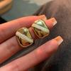 Pendientes de metal con diseño de minoría de alta gama, de moda, retro, de colores lisos y a juego, con temperamento femenino, geométricos y combinables