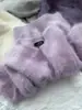 Recomendación nivel CHAO Suéter de punto púrpura súper bonito, suave y esponjoso para mujer, invierno, top suave, esponjoso y engrosado