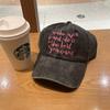 Gorra de béisbol de algodón lavado blanco estilo coreano para mujer, estilo americano, con letras retro desgastadas, sombrero para el sol de verano para hombre.