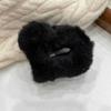 Grampo de cabelo de pelúcia em forma de coração para outono e inverno, grampo de cabelo para trás da cabeça, grampo de cabelo feminino, grampo de tubarão peludo avançado, acessórios para cabeça