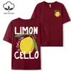 Camiseta Feminina Verão Transfronteiriça Aliexpress Criativa Padrão Limão Fruta Violoncelo Peça Inteira Macia