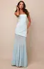 Vestido de Sirena Transparente con Retazos sin Tirantes, Modelo Nuevo 2026 para Mujer, Corte Ajustado, Vestido Largo Elegante, Transfronterizo