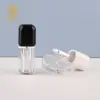 Tubo Transparente Quadrado Mini para Brilho Labial 6ml Gloss Labial Material de Embalagem Imprimível Cabeça com Pincel Dispenser Cosmético