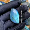 Labradorita Natural Folha Labradorita Azul Pedra da Lua Gota d'Água Luz Azul Labradorita Pingente DIY Acessórios de Joia