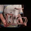 Estante para Tazas de Té de Madera Maciza J Estante Bogu Estilo Chinoiserie Caja de Almacenamiento Estante de Almacenamiento de Mesa Tetera de Té Pu'Er Alrededor de la Estufa Preparación de Té Juego de Té con B