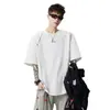 Nueva camiseta de manga corta para hombre, estilo coreano de verano, moderna, simple, top de media manga, estilo Hong Kong, camiseta de marca casual holgada y moderna