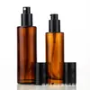 Frasco Spray Portátil de Viagem Vidro Cor de Chá Frasco Divisor de Perfume com Tampa Pressionável e Tampa Reutilizável Frasco de Loção Cosmética